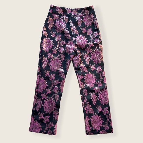 ❄️ HP ❄️ EUC Luella Cigarette Pant in Metallic Jacquard Black/Pink Size Small - Picture 14 of 15